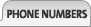 Phone Numbers